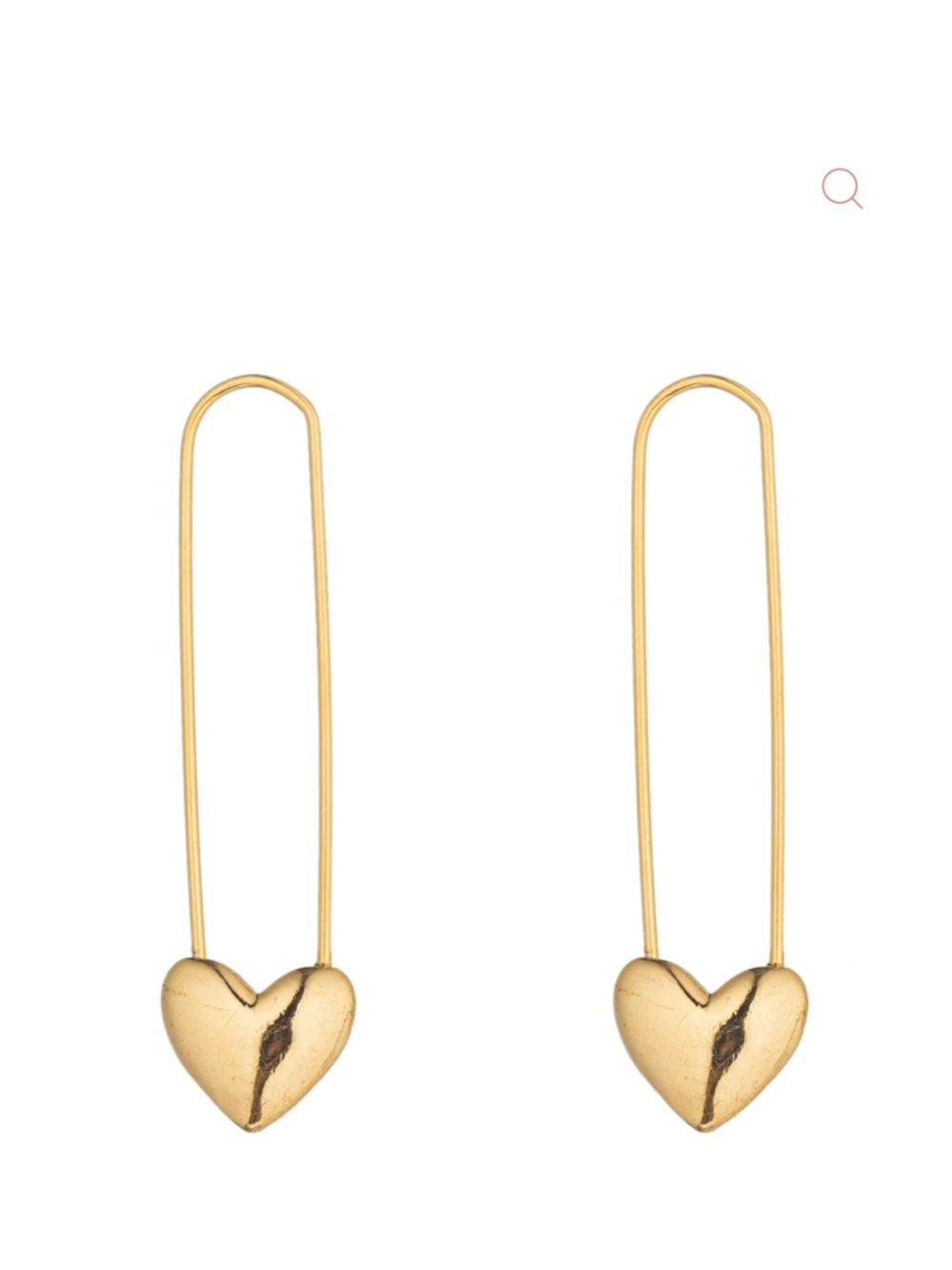 Eye Candy LA Gold Brass Double Heart Earrings